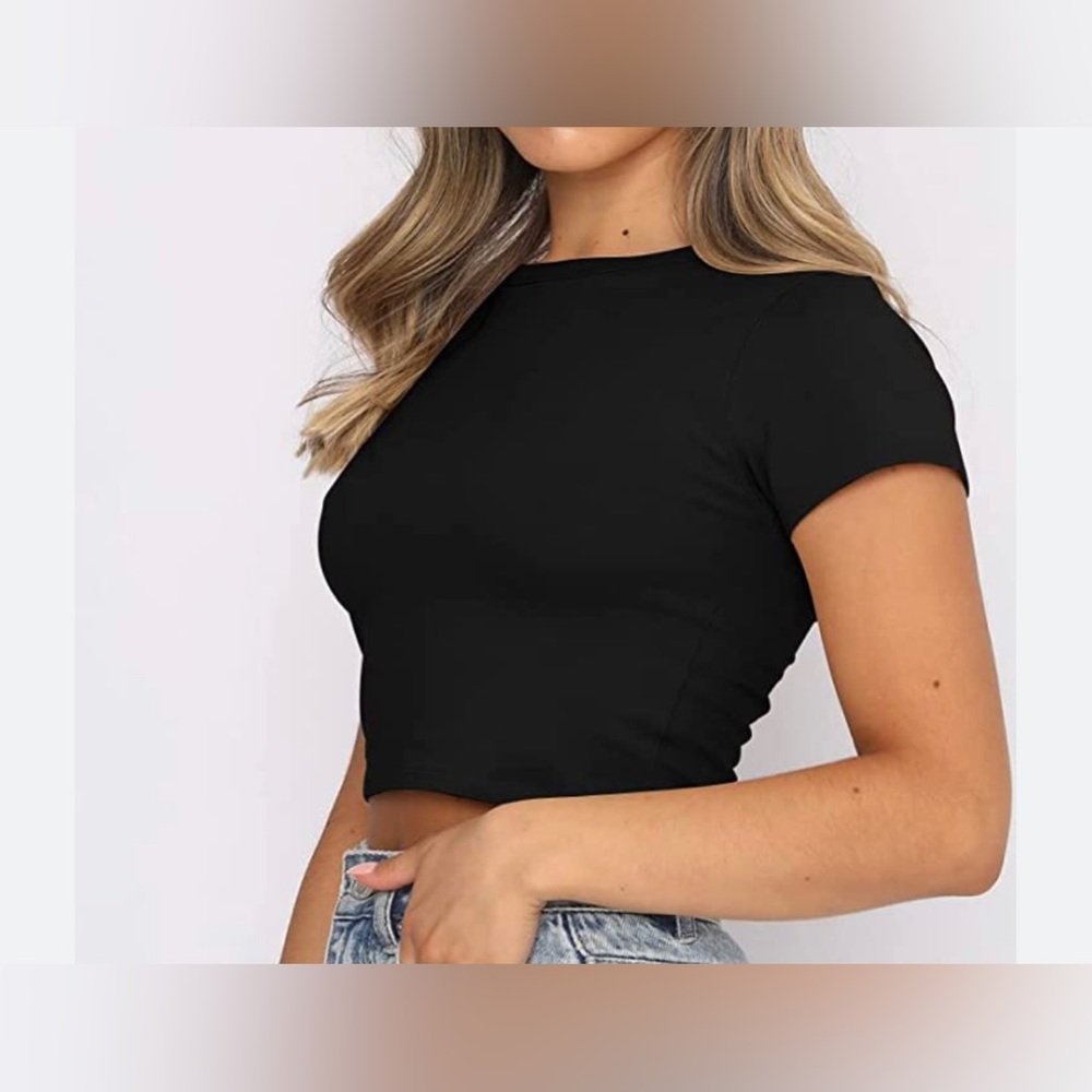 Basic black crop top